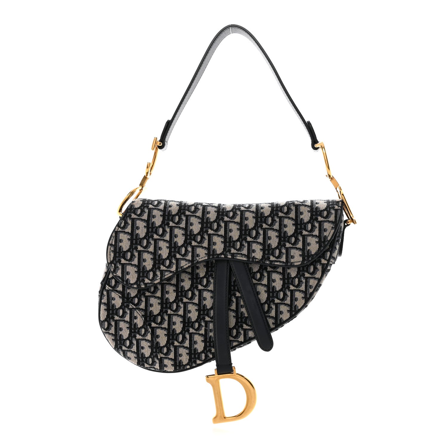 Christian Dior Oblique Saddle Bag Blue 1 of 14