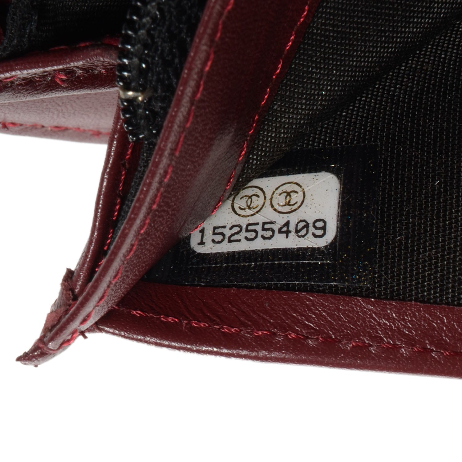 Chanel Caviar Yen CC Wallet Dark Red 6 of 7