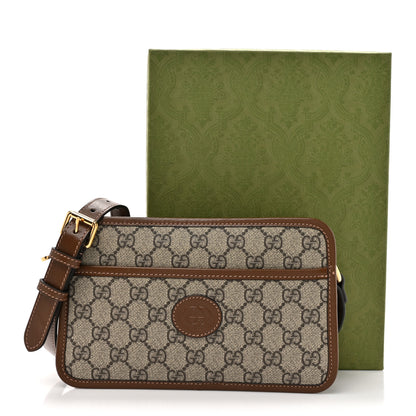 Gucci GG Supreme Monogram Azalea Calfskin Mini Retro Interlocking G Shoulder Bag Beige Ebony Brown Sugar 12 of 12