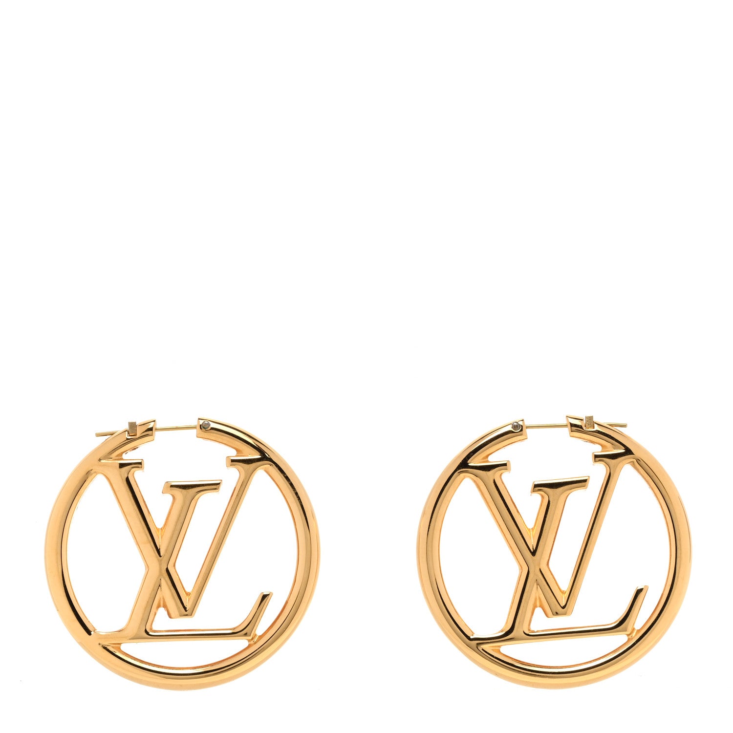 Louis Vuitton Metal Louise Hoop Earrings Gold 1 of 6
