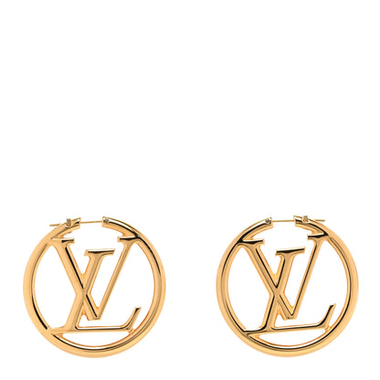 Louis Vuitton Metal Louise Hoop Earrings Gold 1 of 6
