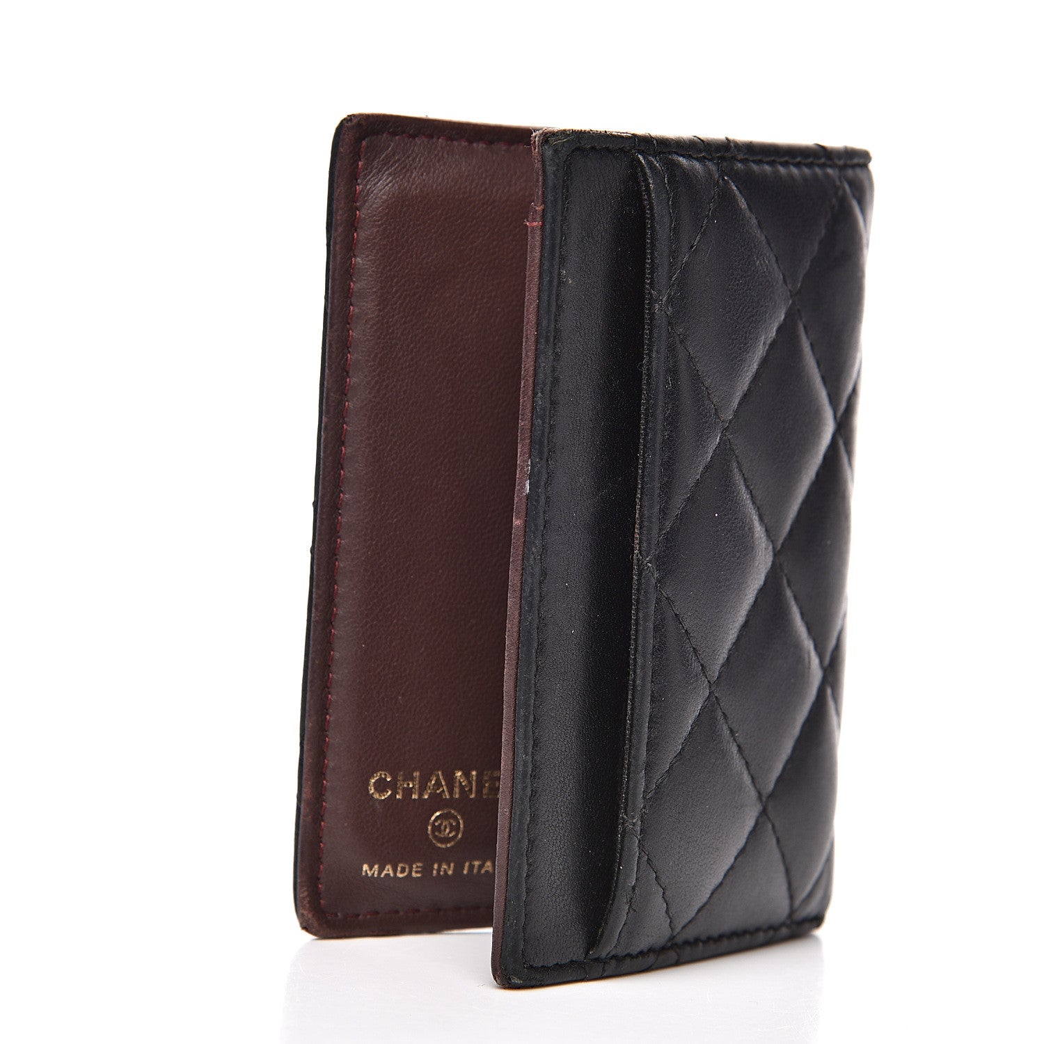 Chanel Lambskin Quilted Card Holder Wallet Black 3 of 12