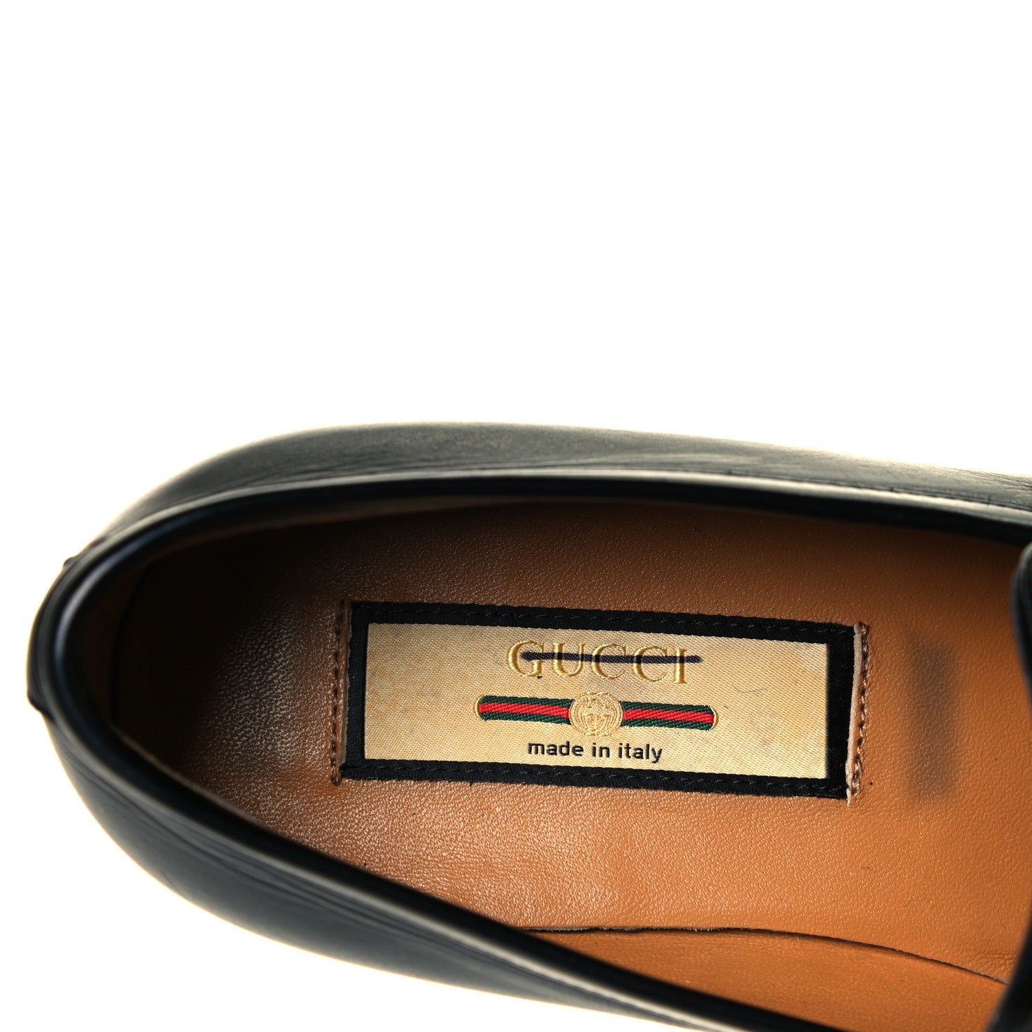 Gucci Calfskin Web Interlocking G Tassel Loafers 38.5 Black 8 of 22