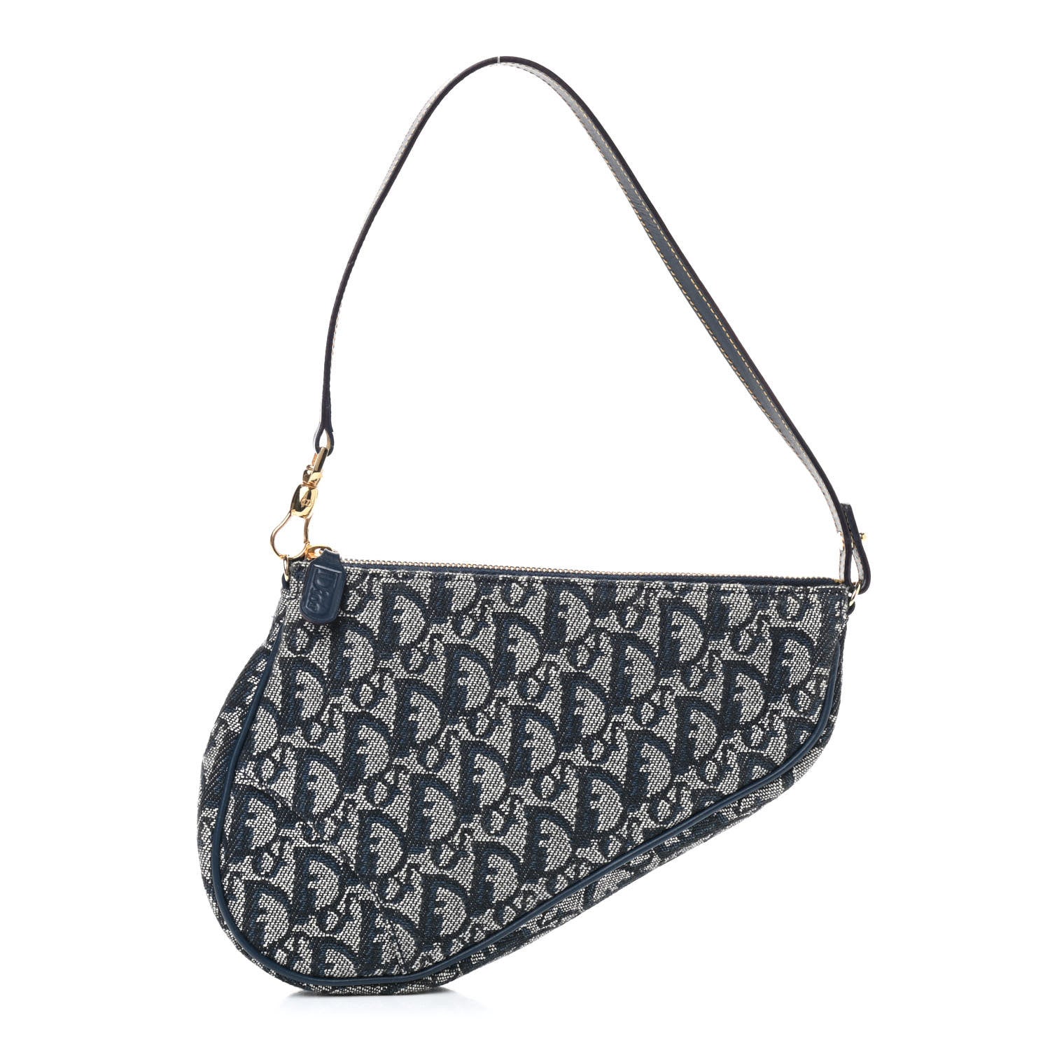 Christian Dior Monogram Mini Saddle Pochette Navy 1 of 10