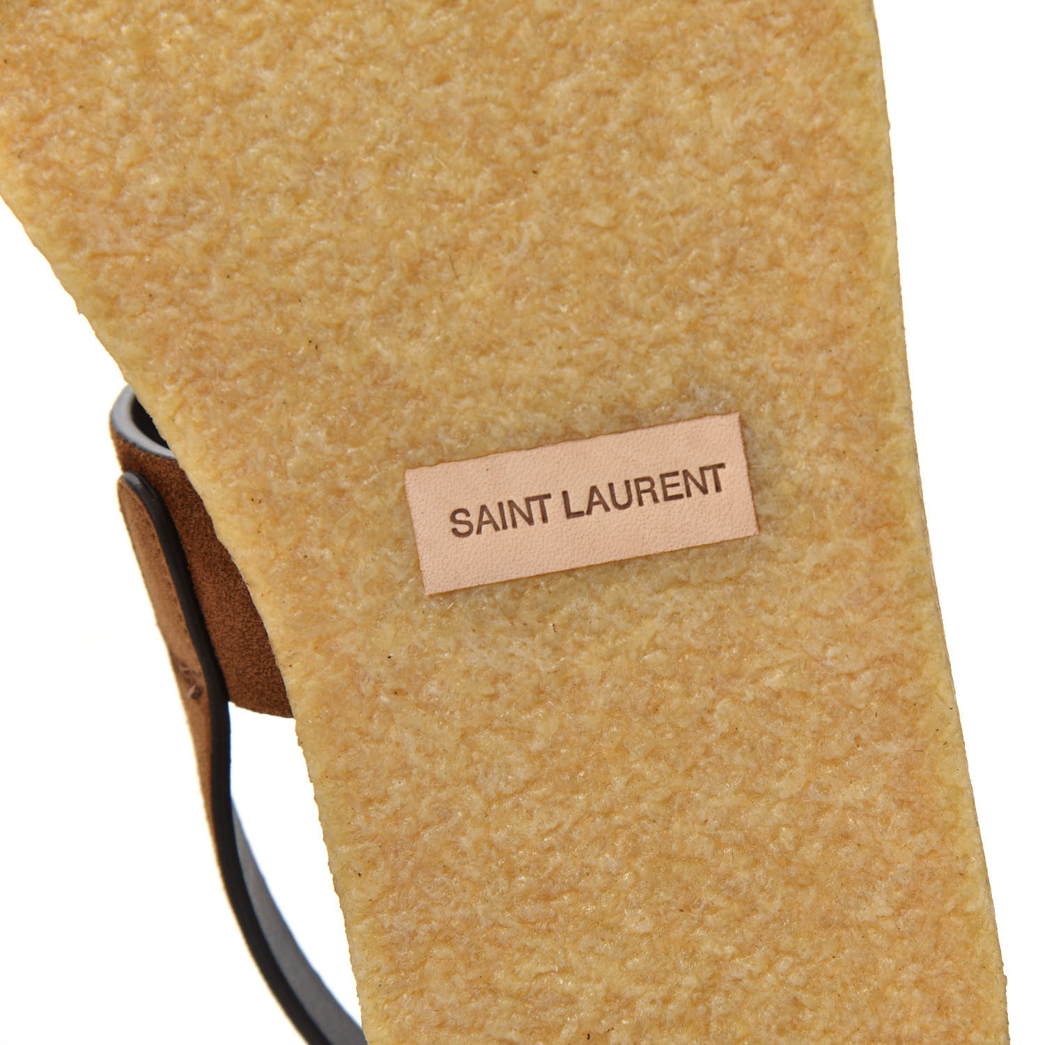 Saint Laurent Suede Shearling Joan Noe 05 Flat Sandals 39.5 Land 8 of 10