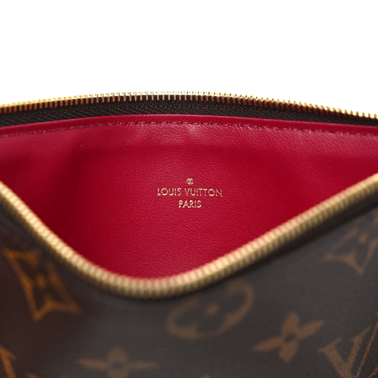 Monogram Felicie Chain Wallet Zippered Insert Fuchsia