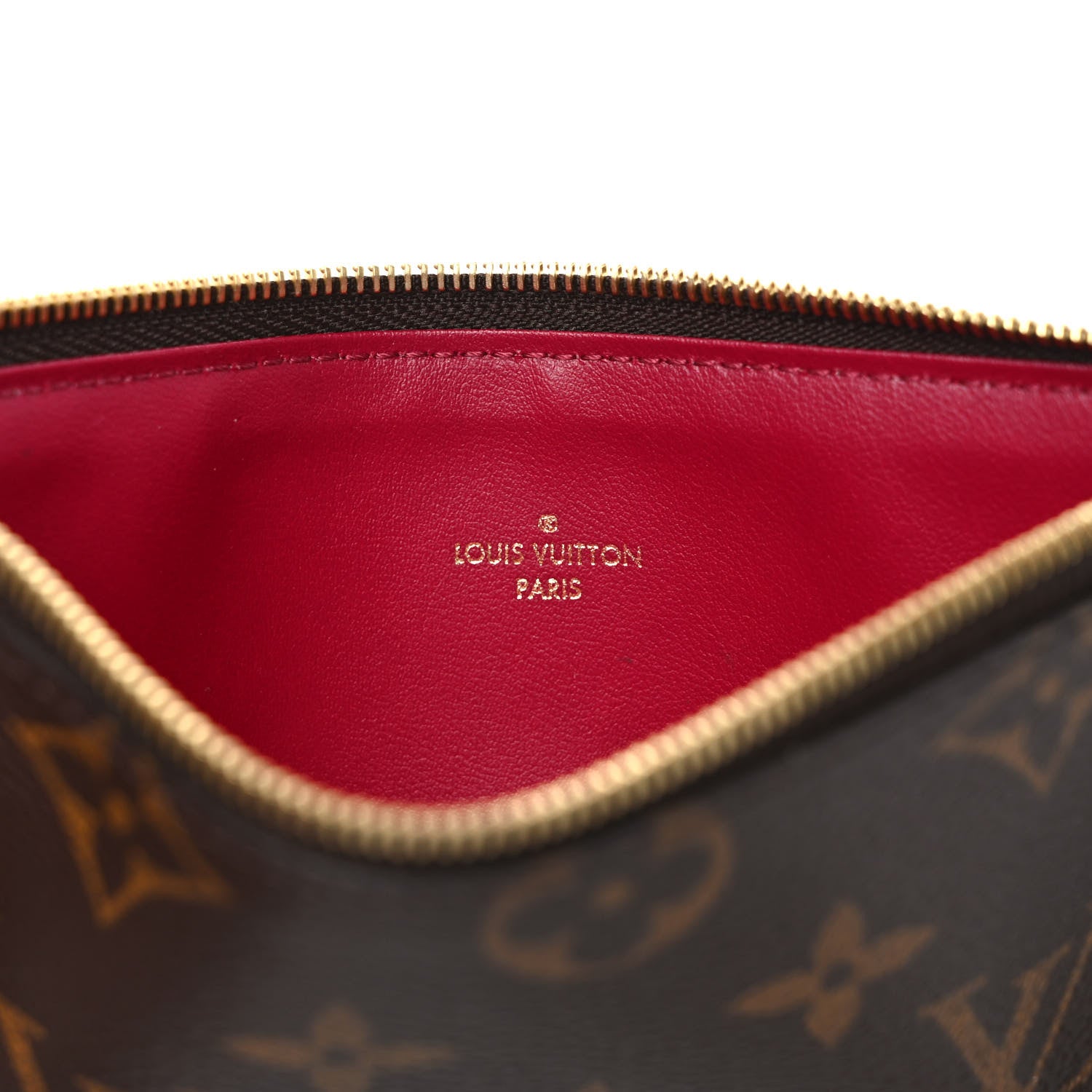 Louis Vuitton Monogram Felicie Chain Wallet Zippered Insert Fuchsia 6 of 6