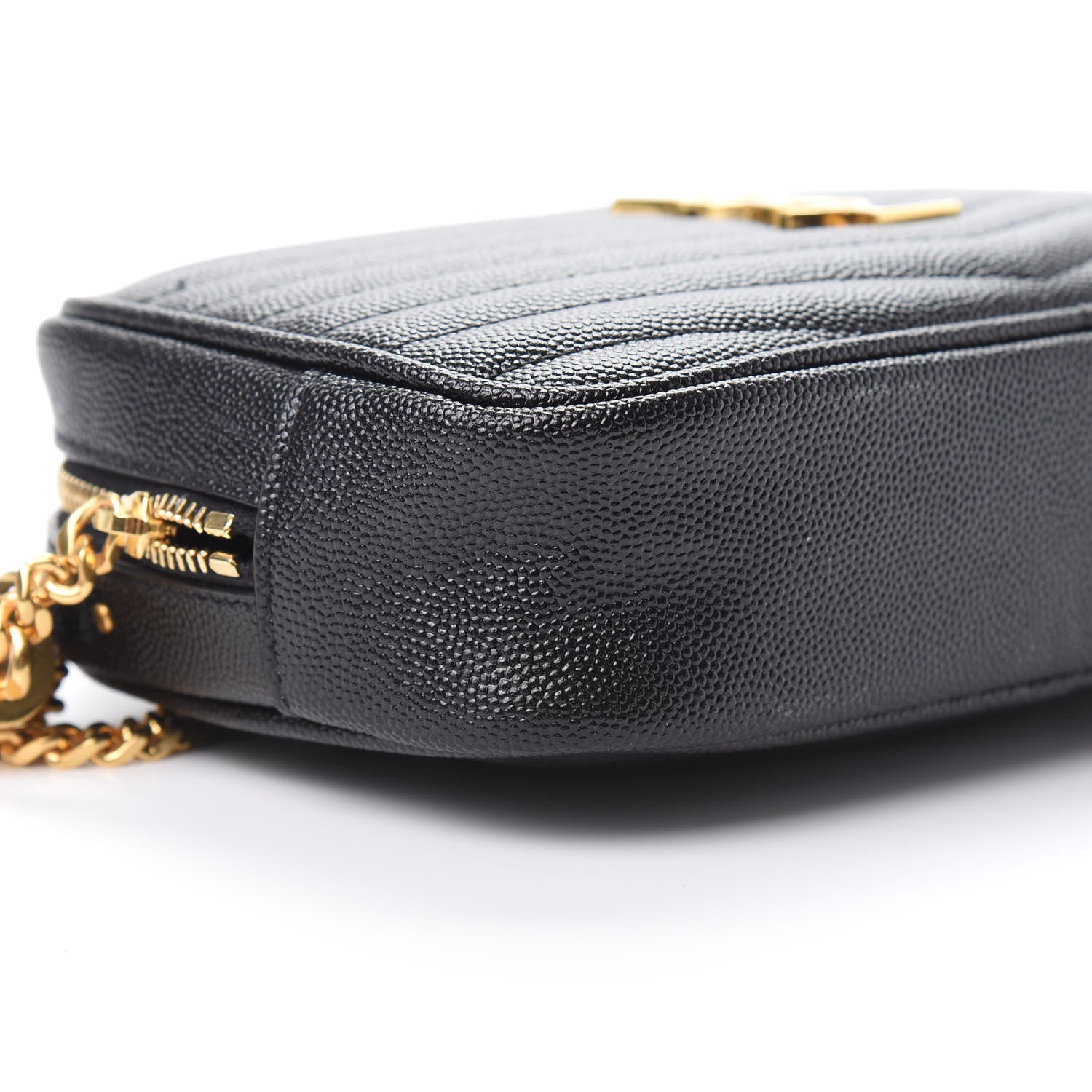 Saint Laurent Grain De Poudre Matelasse Monogram Mini Lou Camera Bag Black 9 of 10