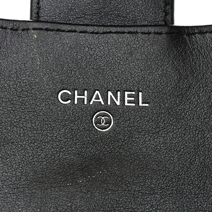 Chanel Patent Metallic Crumpled Calfskin Chevron Quilted Large Gusset Flap Wallet So Black 6 of 8