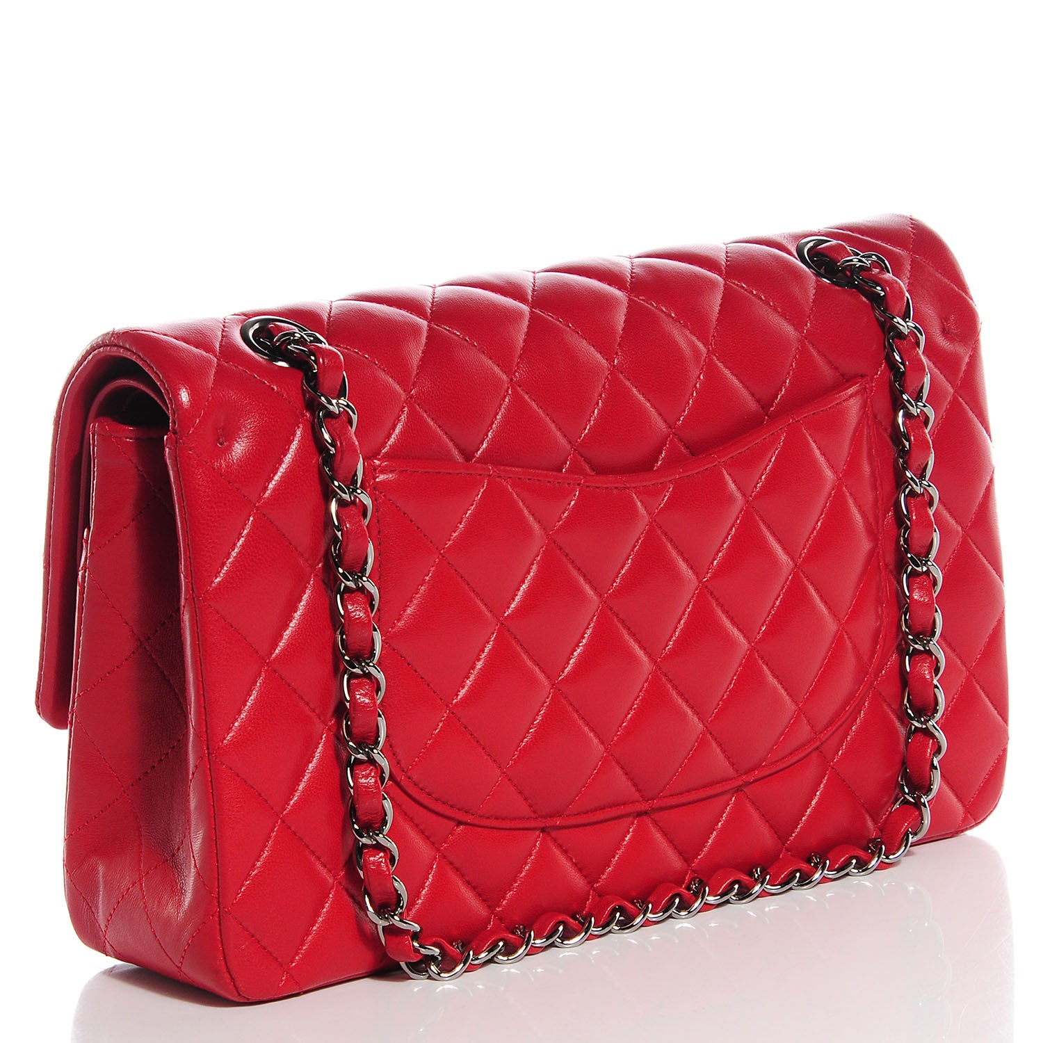 Chanel Lambskin Quilted Medium Double Flap Red 3 of 9