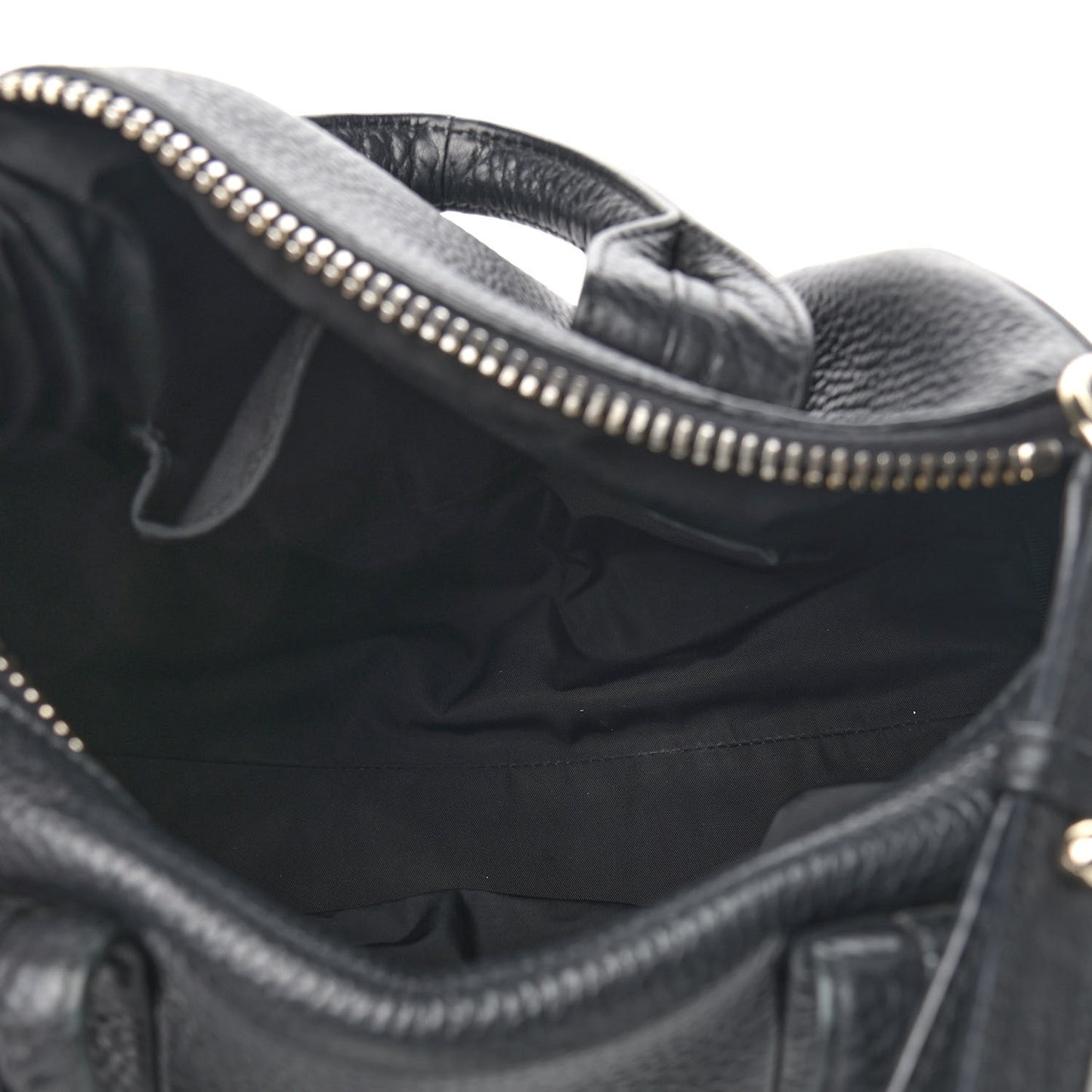 Pebbled Lambskin Rocco Black Pale Gold Hardware