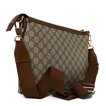 Gucci GG Supreme Monogram Azalea Calfskin Retro Interlocking G Wristlet Messenger Bag Beige Ebony Brown Sugar Beige Ebony Brown Sugar 3 of 11