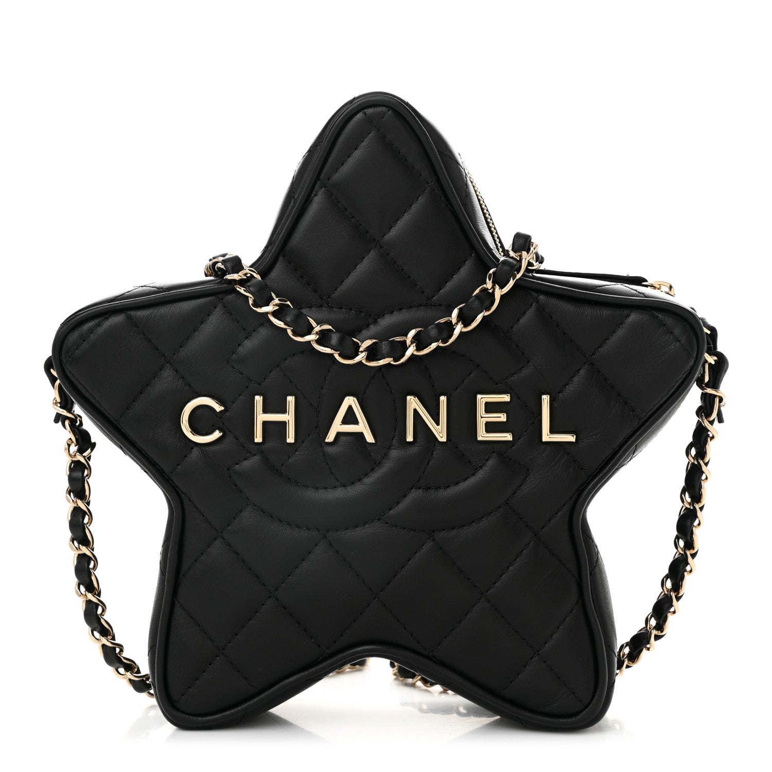Chanel Lambskin Quilted Walk of Fame Star Bag Black 1 of 11