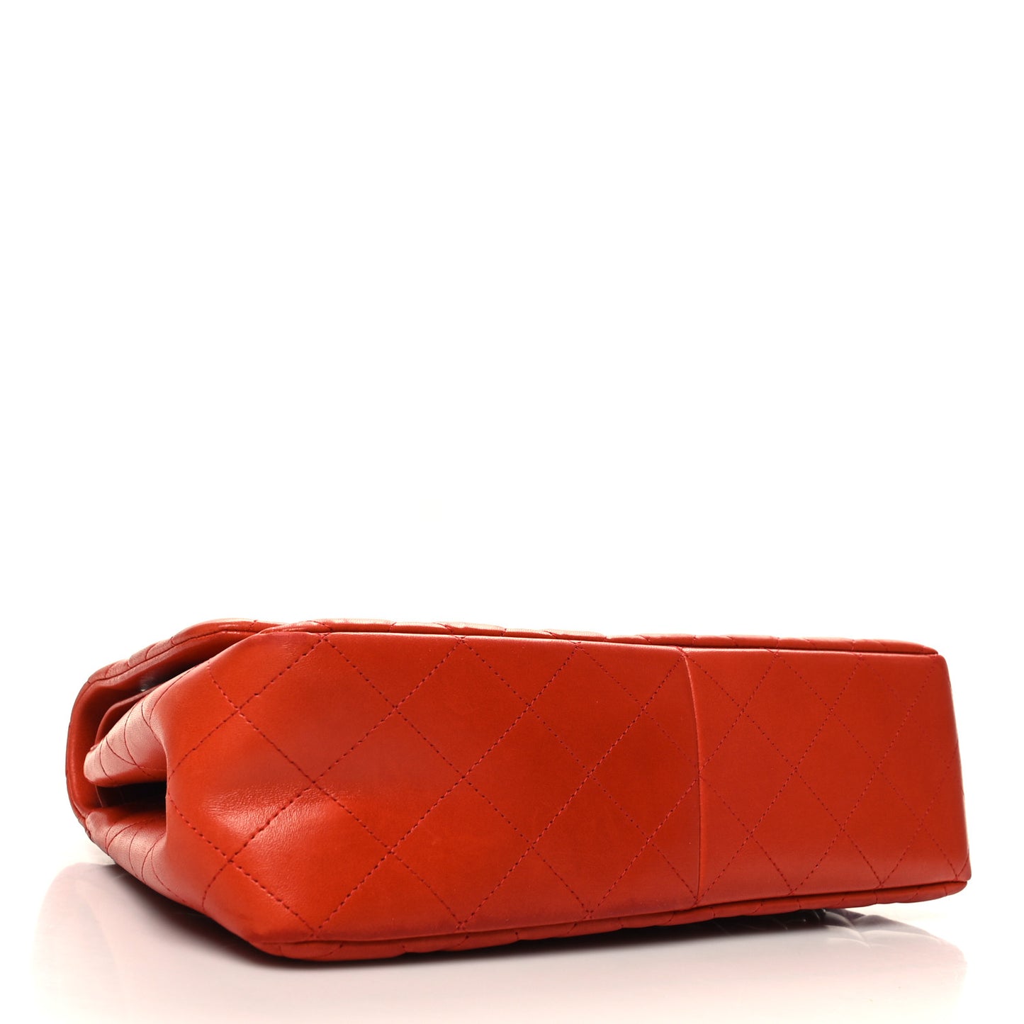 Lambskin Quilted Jumbo Double Flap Red