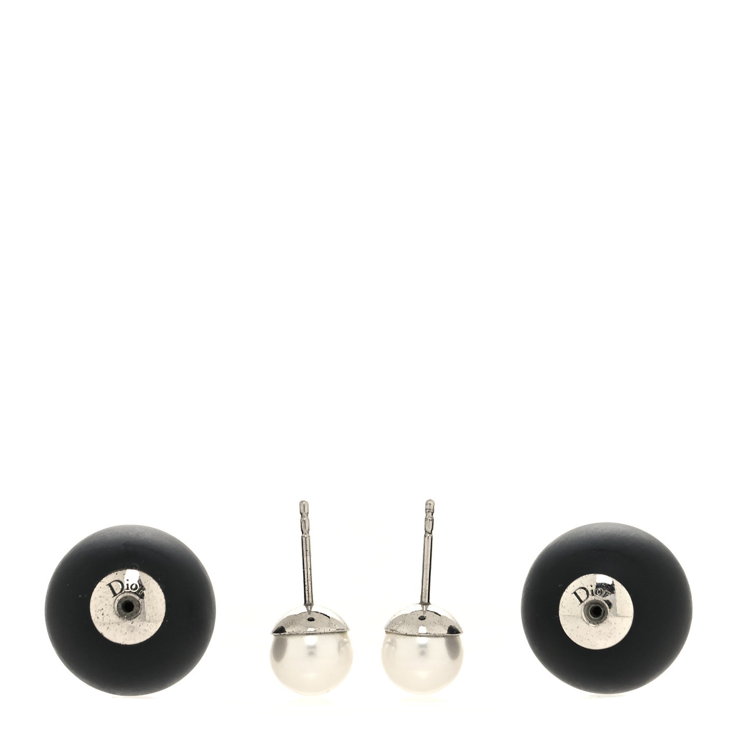 Mise En Dior Tribal Earrings Matte Black Pearl
