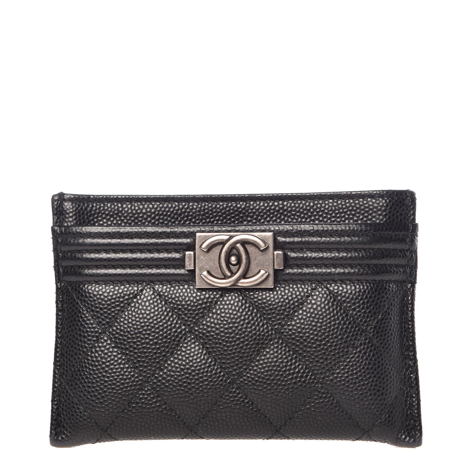 Chanel Caviar Quilted Boy Card Holder Black 1 of 9