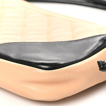 Chanel Calfskin Quilted Cambon Pochette Beige Black 10 of 10