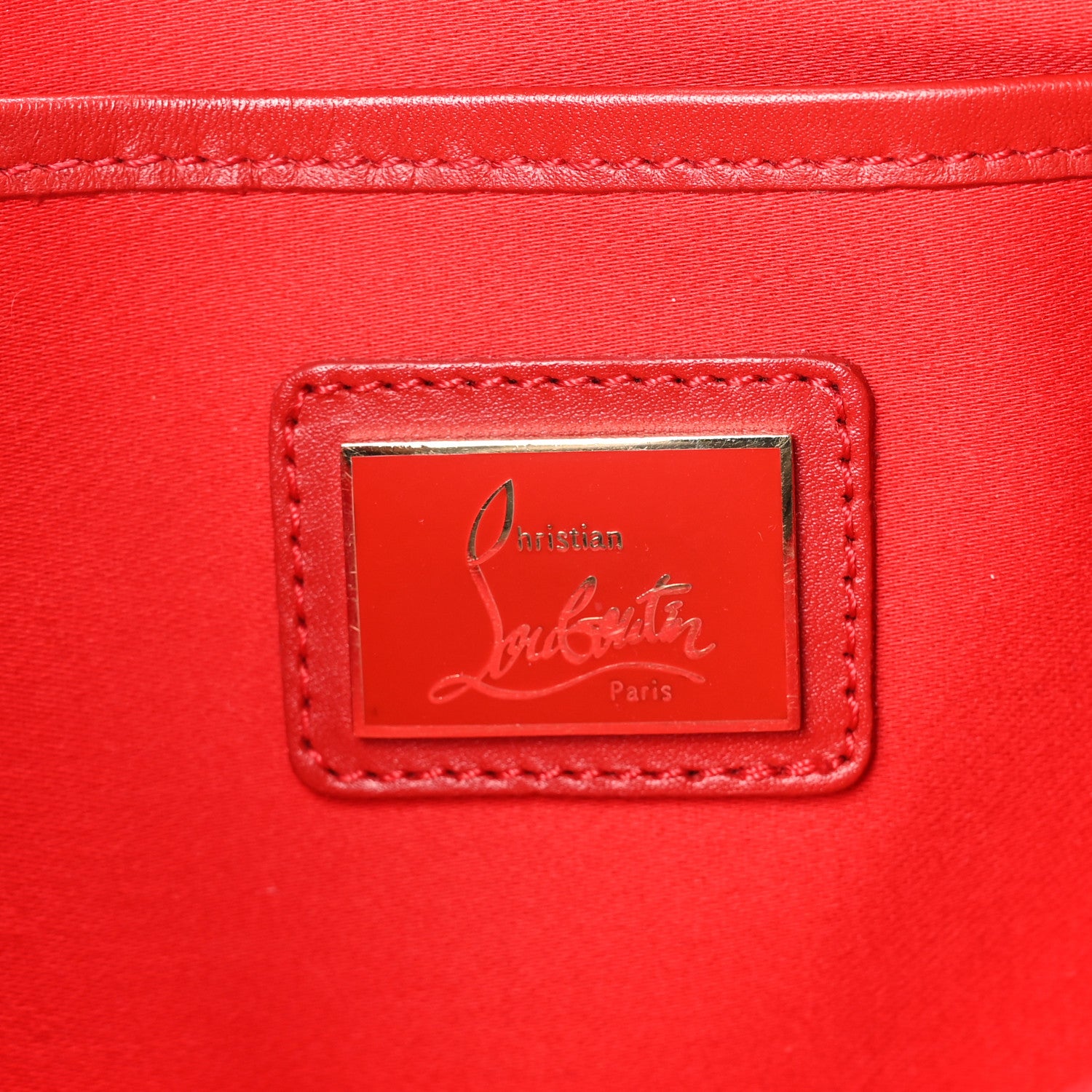 Christian Louboutin Calfskin Studded Loubiposh Clutch Black 6 of 9