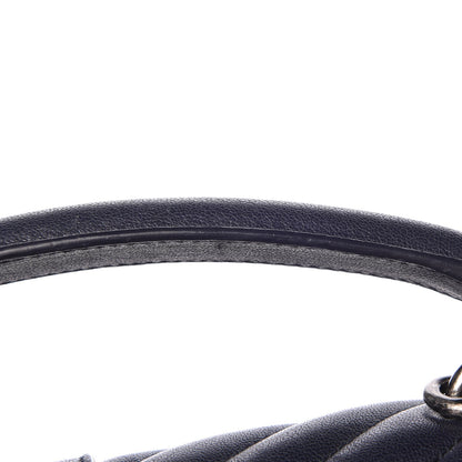 Saint Laurent Sheepskin Matelasse Chevron Monogram Medium College Bag Deep Marine 20 of 27