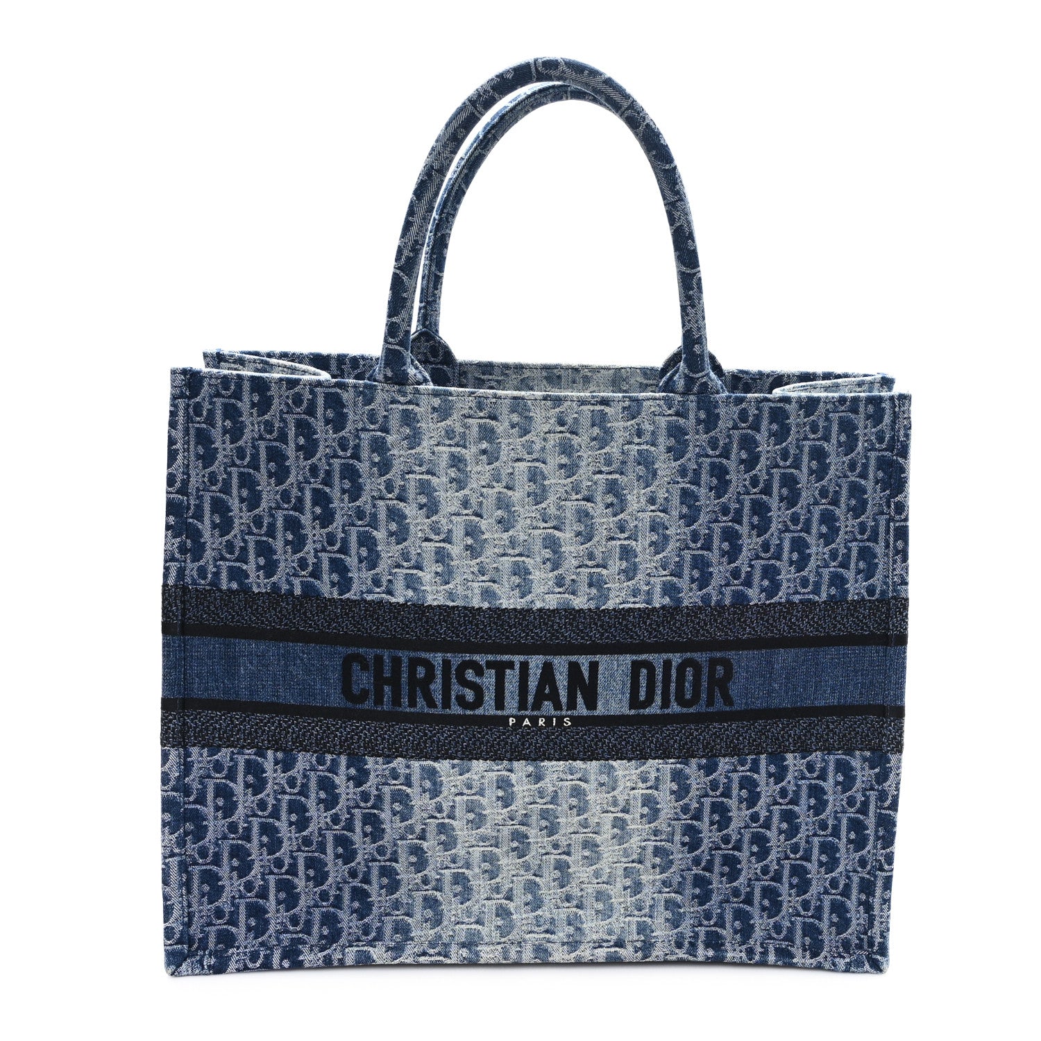 Christian Dior Oblique Denim Large Book Tote Blue 1 of 11
