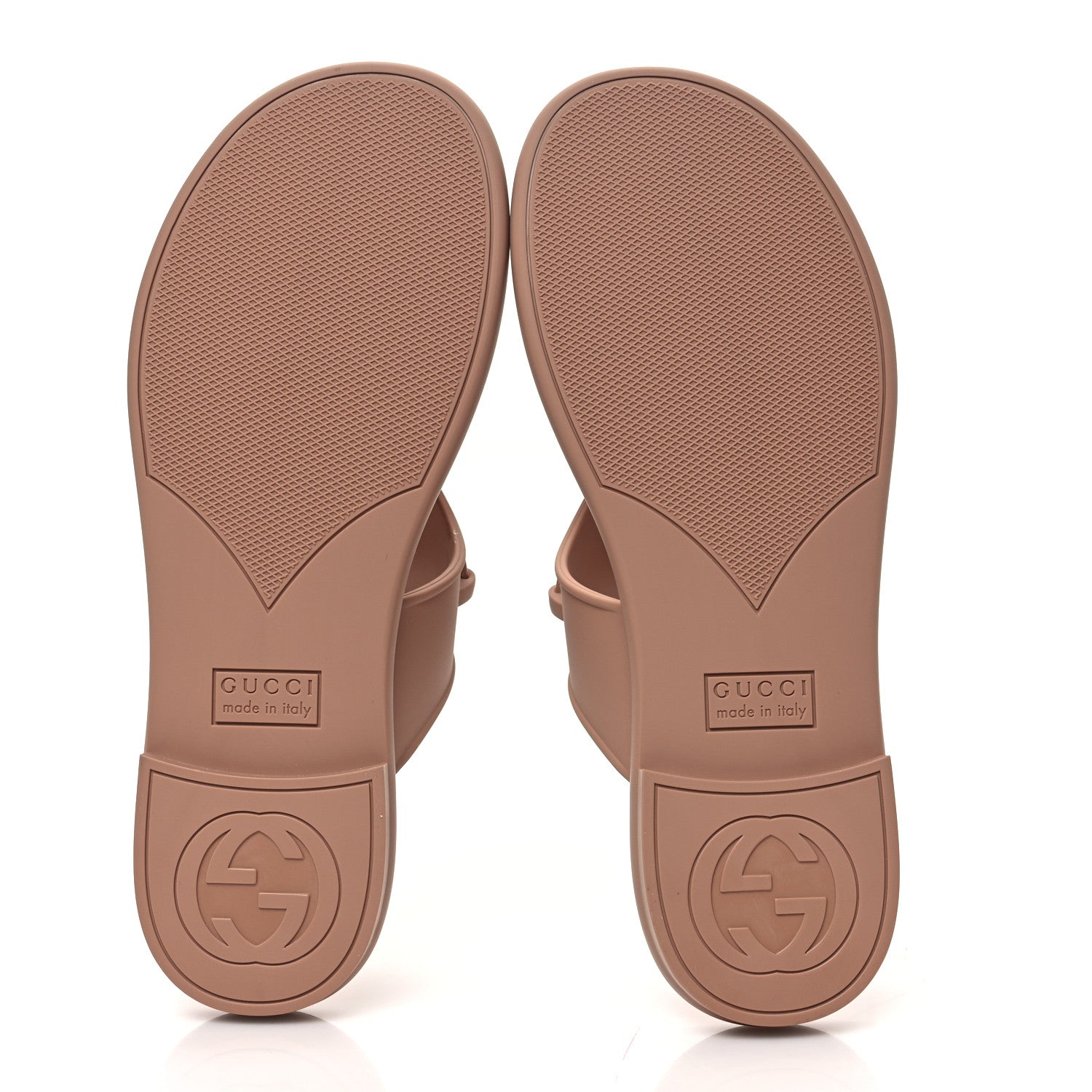 Gucci Rubber Womens Horsebit Thong Sandals 38 Vintage Camel 5 of 9
