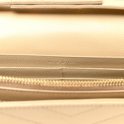 Saint Laurent Grain De Poudre Matelasse Chevron Monogram Chain Wallet Nude Powder 8 of 12