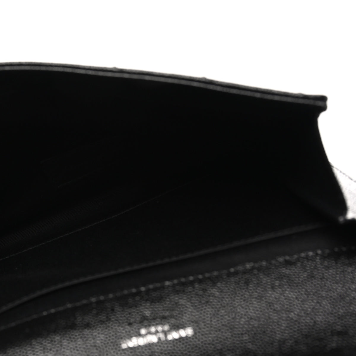 Saint Laurent Grain De Poudre Matelasse Chevron Monogram Envelope Clutch Black 5 of 9