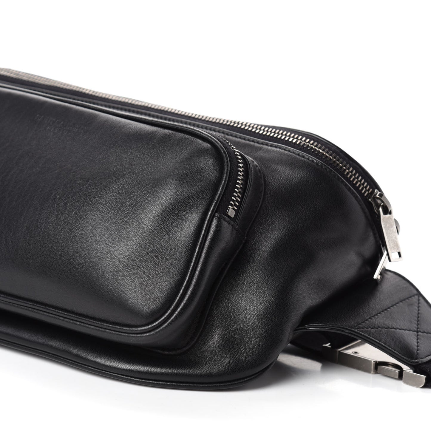 Lambskin Subway Belt Bag Black