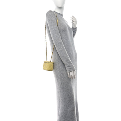 Chanel Caviar Quilted Mini Vanity Case With Chain Yellow 2 of 12