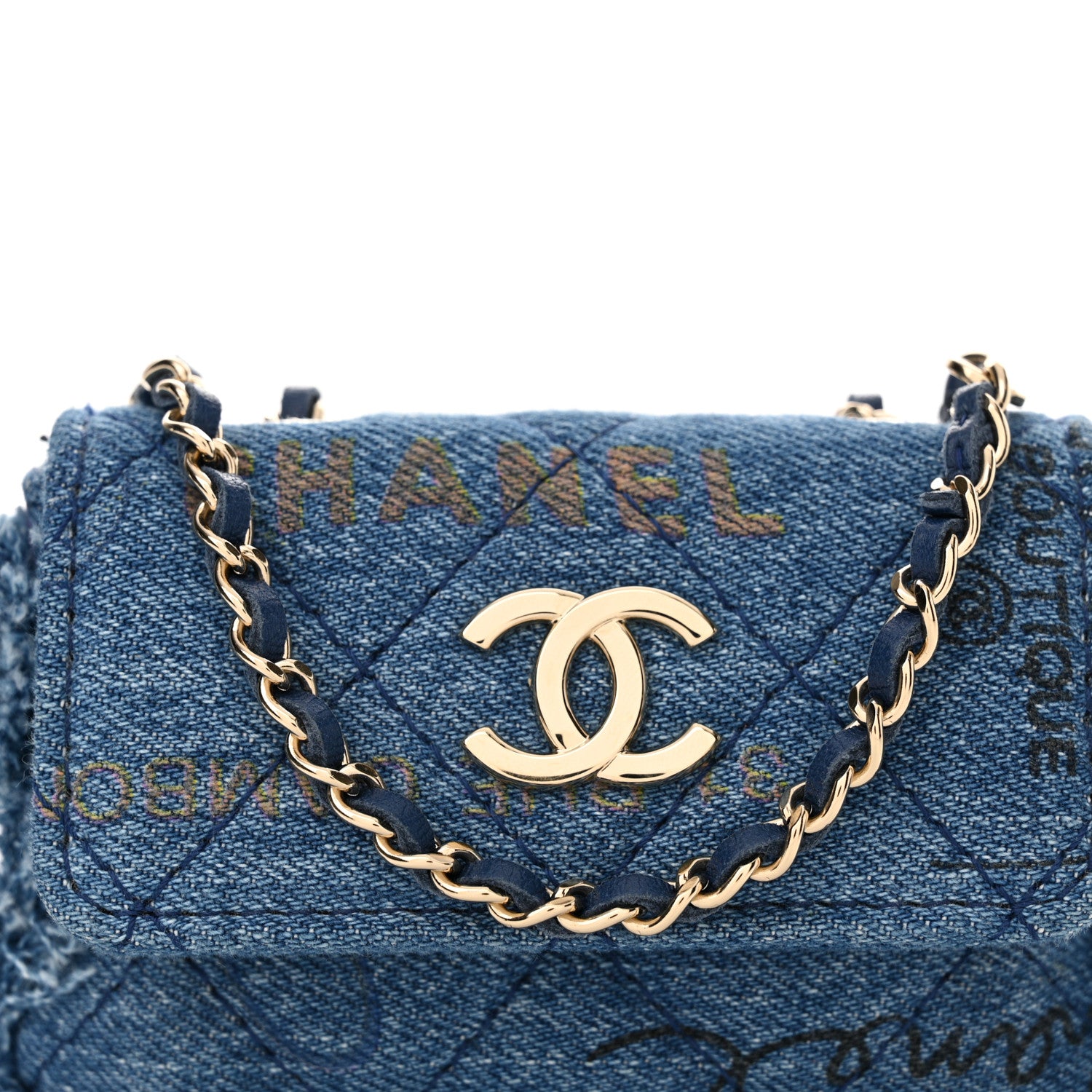 Chanel Denim Quilted Denim Mood Belt Bag Blue Multicolor 8 of 11