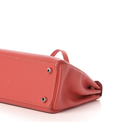 Hermes Togo Kelly Retourne 25 Rouge Pivoine 9 of 12