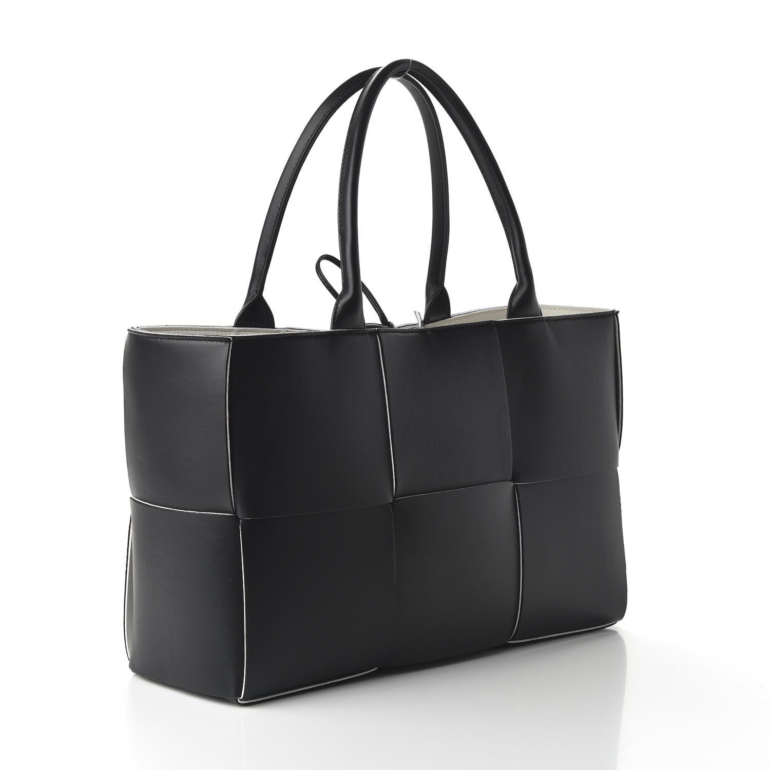 Bottega Veneta Nappa Maxi Intrecciato Arco Tote Black White 3 of 8