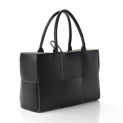 Bottega Veneta Nappa Maxi Intrecciato Arco Tote Black White 3 of 8