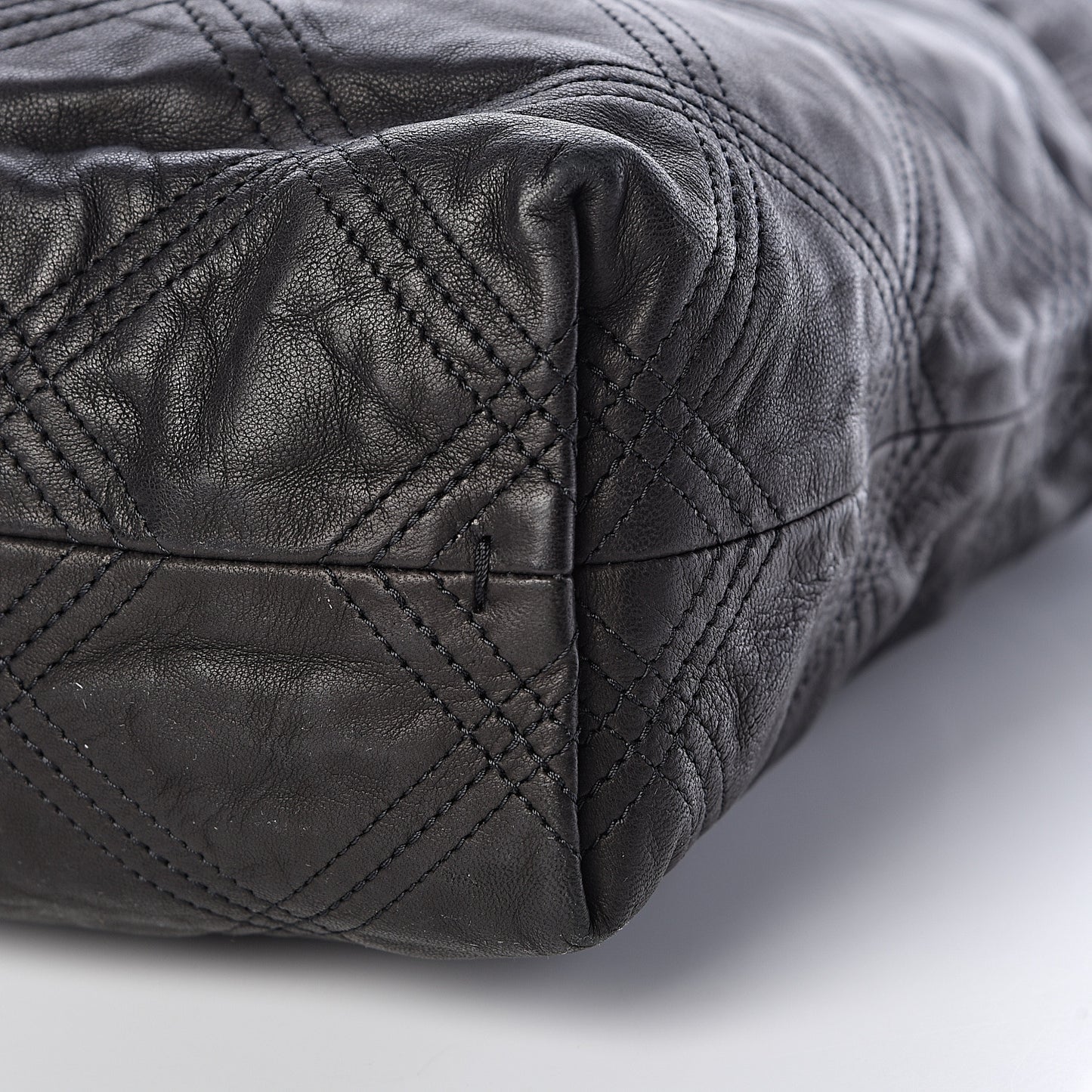 Lambskin Stitched Tote Black