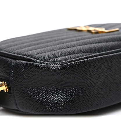 Saint Laurent Grain De Poudre Matelasse Monogram Mini Lou Camera Bag Black 9 of 10