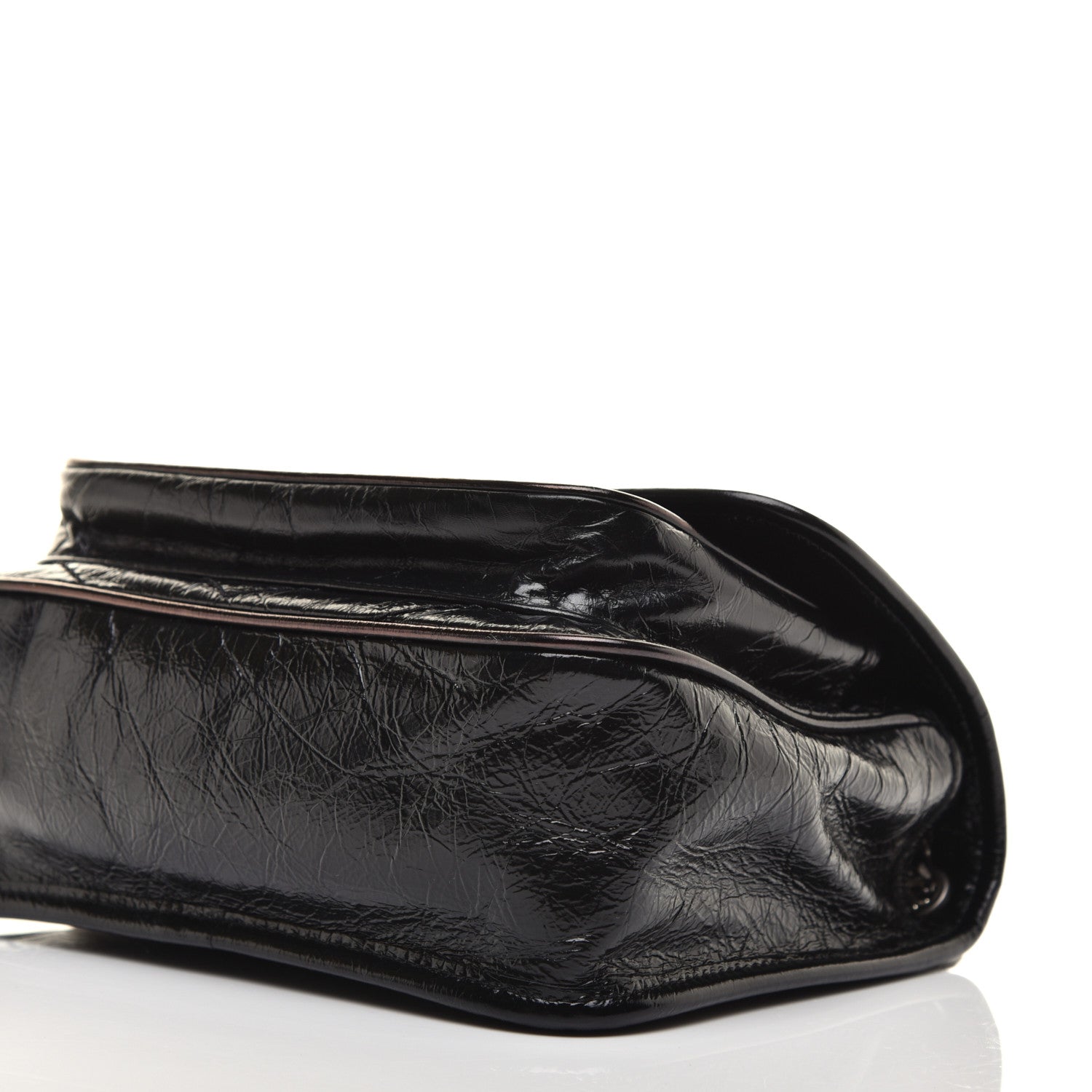 Saint Laurent Crinkled Calfskin Matelasse Monogram Baby Niki Chain Satchel Black 8 of 9