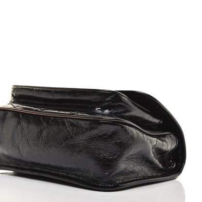 Saint Laurent Crinkled Calfskin Matelasse Monogram Baby Niki Chain Satchel Black 8 of 9