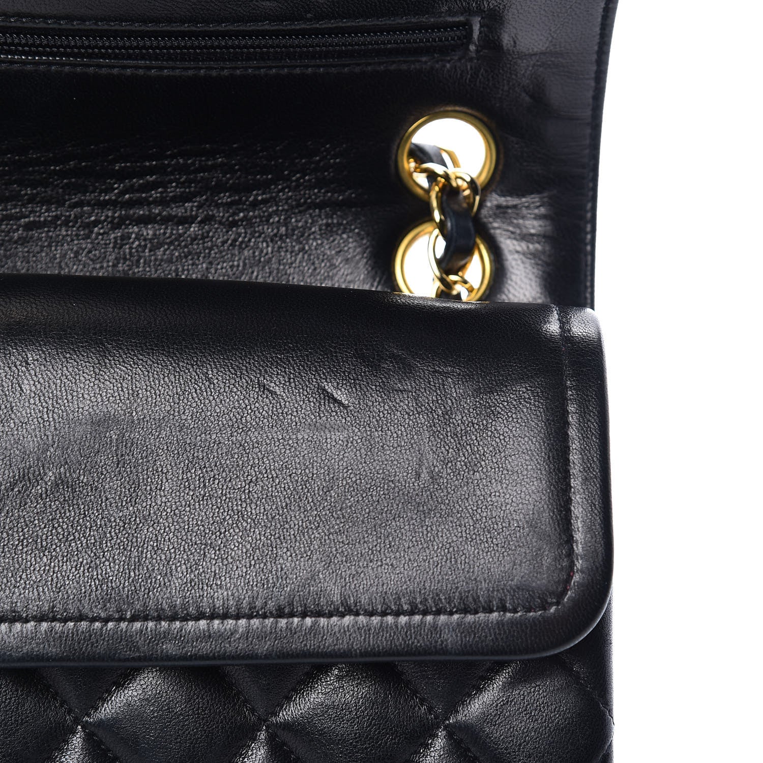 Chanel Lambskin Quilted Medium Double Flap Black 13 of 27
