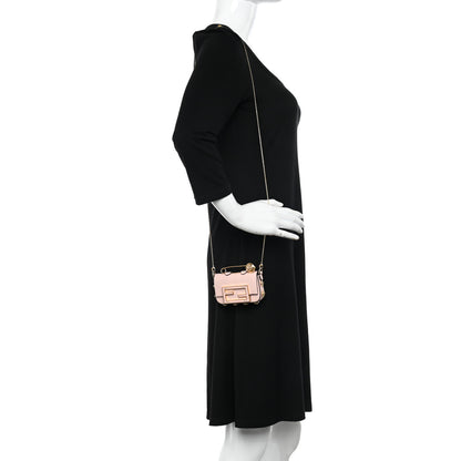 Fendi X VERSACE Vitello Seta Fendace Studded Nano Brooch Baguette Rosa Confetto 2 of 10