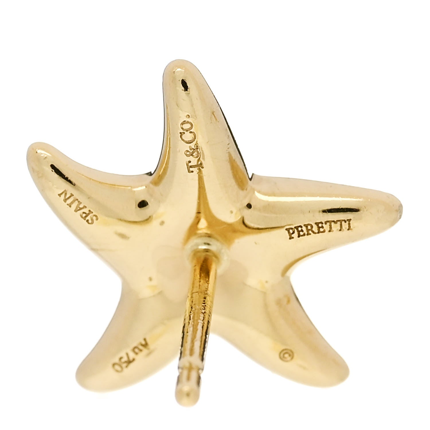 Tiffany 18K Yellow Gold 12mm Elsa Peretti Starfish Earrings 4 of 4