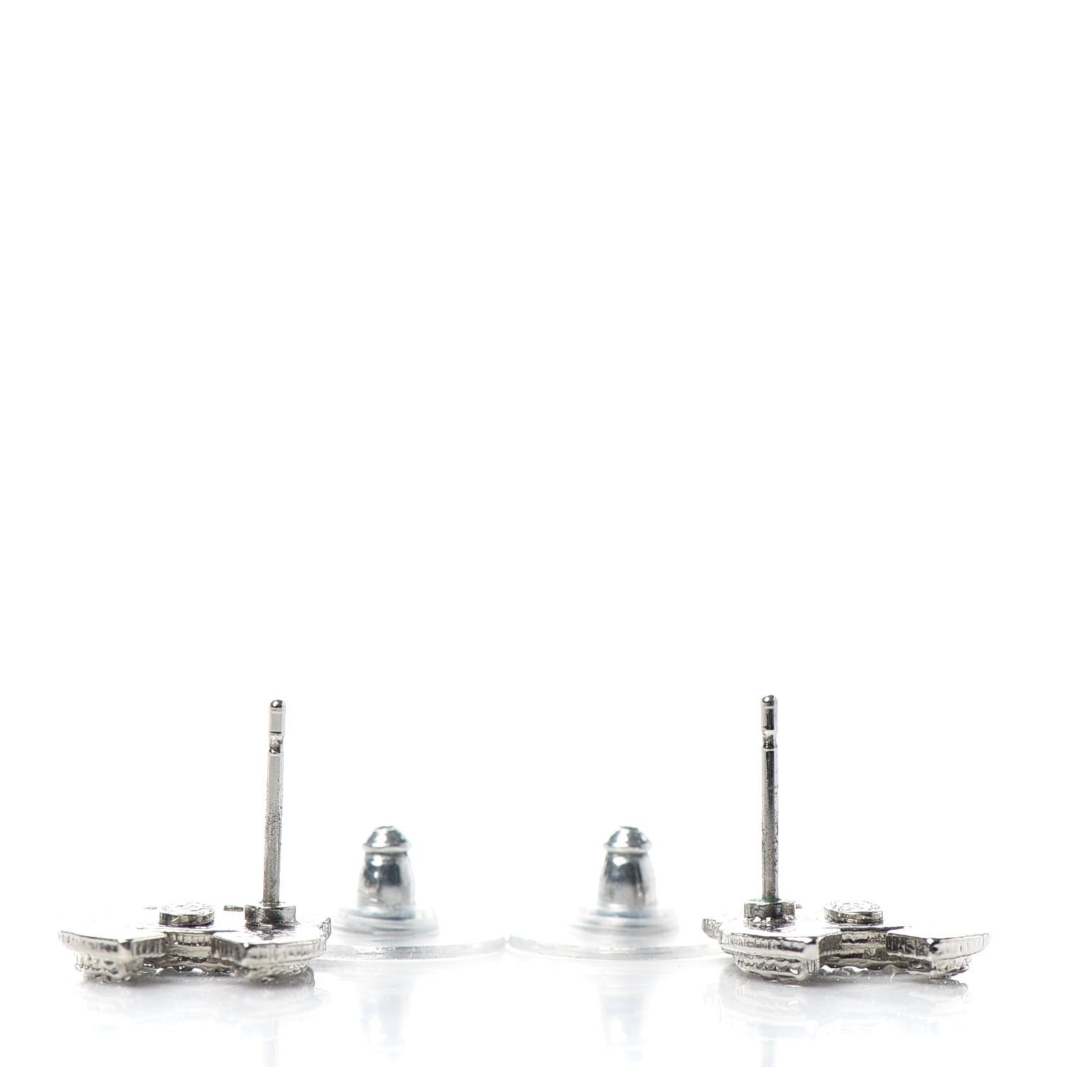 Chanel Crystal CC Earrings Silver 3 of 5