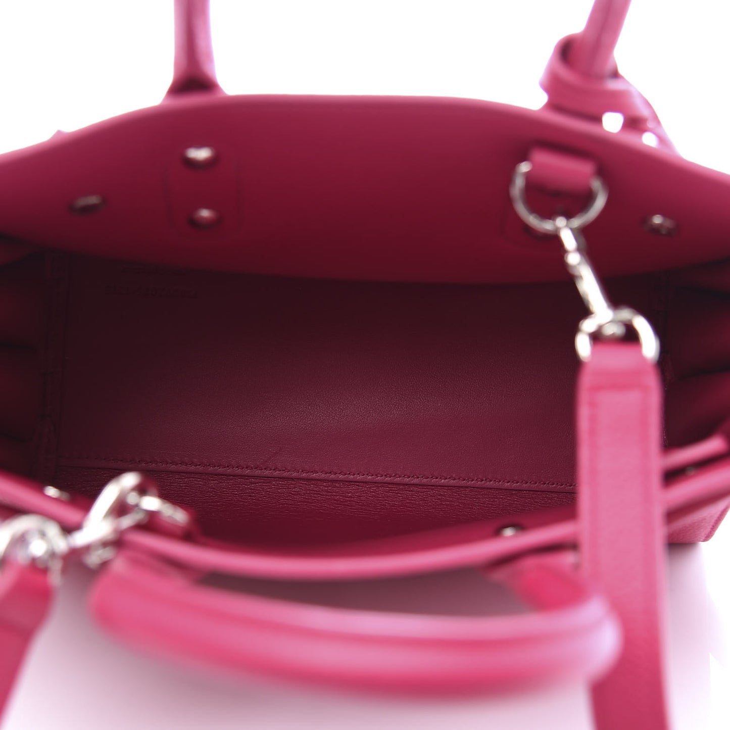 Grained Calfskin Nano Sac De Jour Fuchsia
