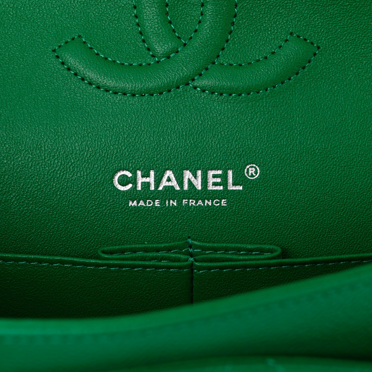 Chanel Caviar Quilted Medium Double Flap Green 6 of 13