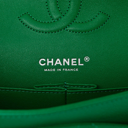 Chanel Caviar Quilted Medium Double Flap Green 6 of 13