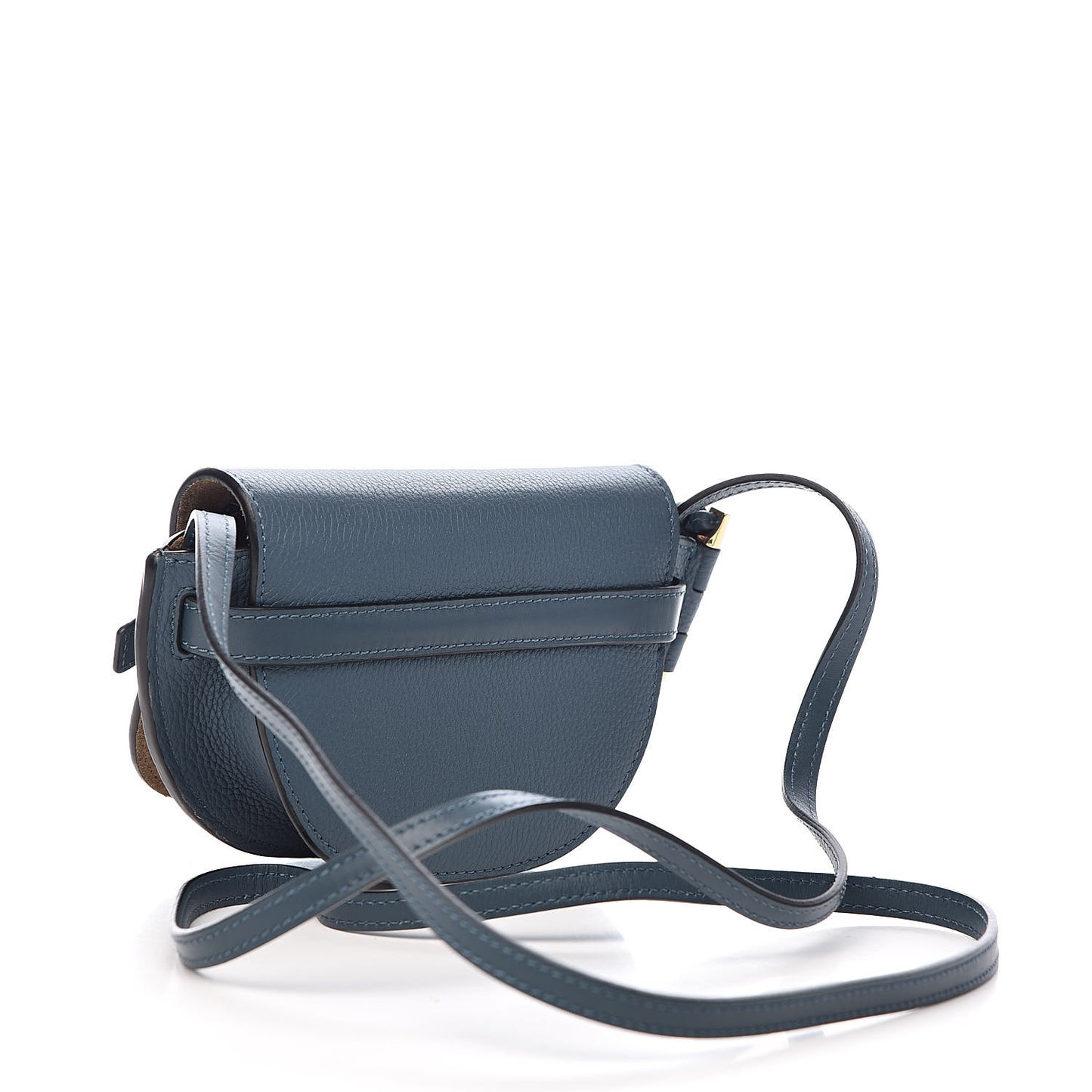 Grained Calfskin Mini Gate Crossbody Bag Steel Blue