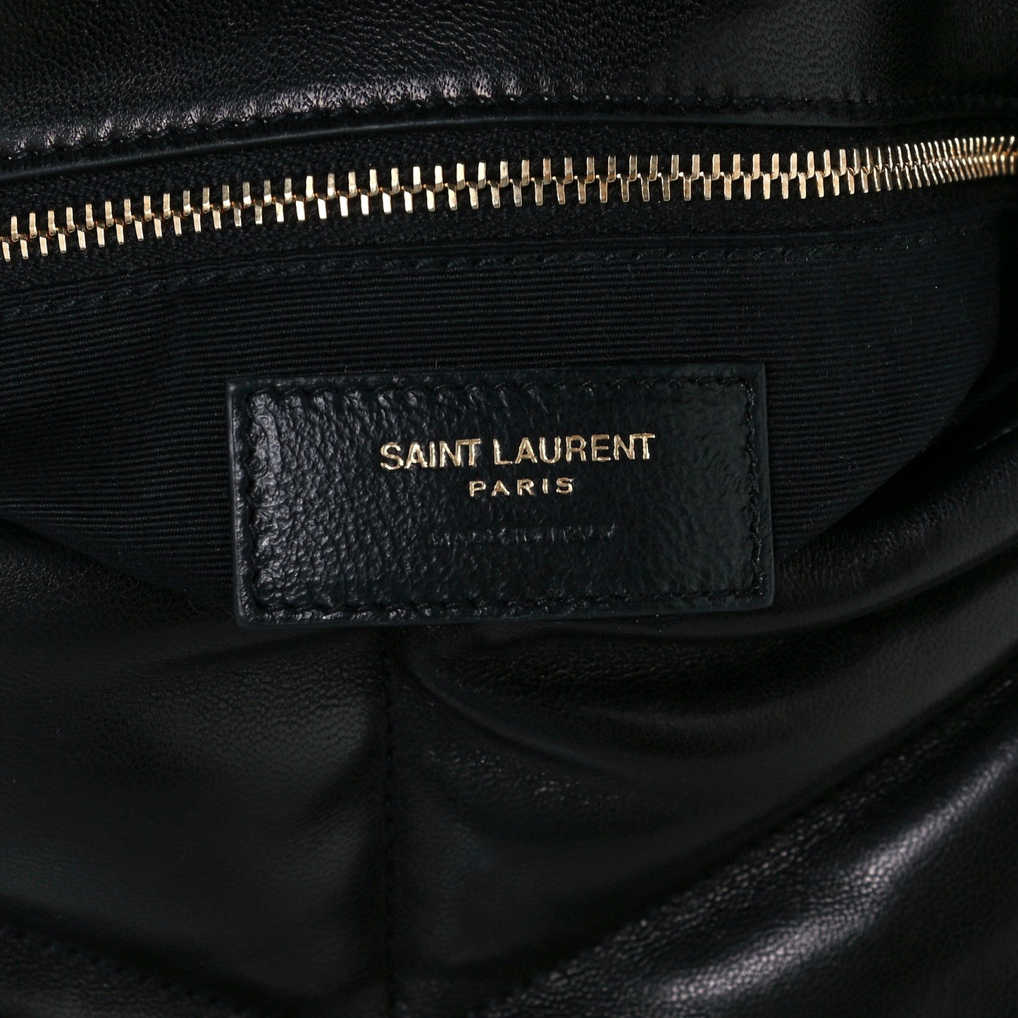 Lambskin Quilted Medium Loulou Puffer Monogram Chain Satchel Black