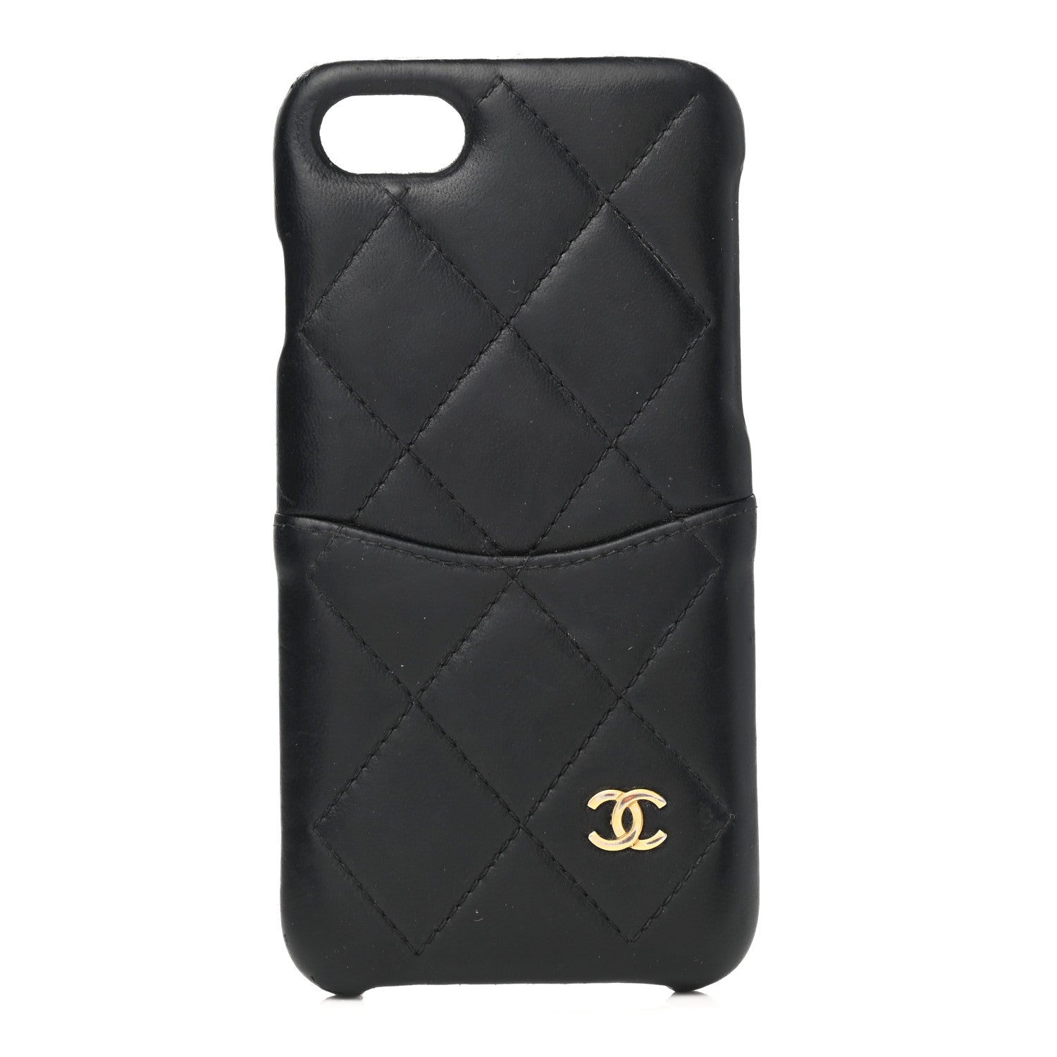 Chanel Lambskin Quilted iPhone 7/8 Coco Tech Case Black 1 of 9
