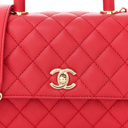 Chanel Caviar Quilted Mini Coco Handle Flap Red 8 of 11