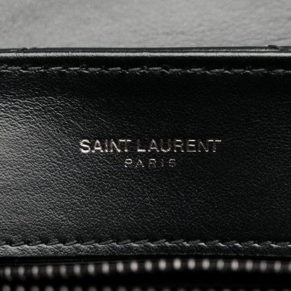 Saint Laurent Calfskin Y Quilted Monogram Monochrome Small Loulou Chain Satchel Black 6 of 13