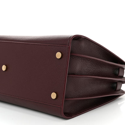Saint Laurent Grained Calfskin Small Supple Sac De Jour Rouge Cabernet 10 of 10